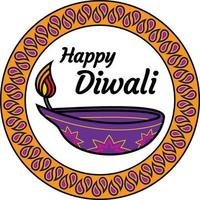 bunt glücklich Diwali Illustration Hintergrund vektor