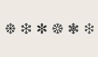 Schneeflocke auf lokalisiertem Hintergrund eingestellt. isolierte Schneeflockensammlung. Frost Hintergrund. Weihnachtsikone. Vektorillustration