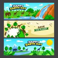 Happy Earth Day Bannersammlung vektor