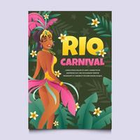 Karneval Rio de Janeiro mit Mädchen im Kostüm vektor