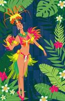 Rio Karneval Tänzer mit schönen Kostüm vektor