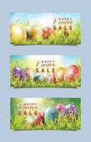 Happy Easter Sale mit Ostereiern Banner vektor
