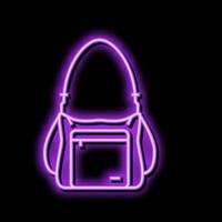 Hand Tasche Frau Neon- glühen Symbol Illustration vektor