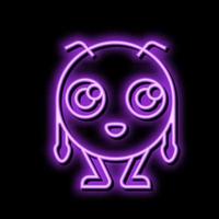 Baby Monster- Außerirdischer Neon- glühen Symbol Illustration vektor