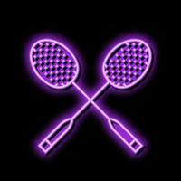 Wettbewerb Badminton Neon- glühen Symbol Illustration vektor
