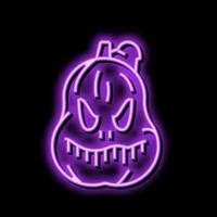 Halloween Kürbis unheimlich Neon- glühen Symbol Illustration vektor