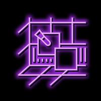 Fliesen Badezimmer Neon- glühen Symbol Illustration vektor