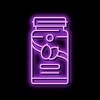 Kürbis Samen Öl Neon- glühen Symbol Illustration vektor