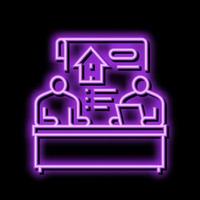 mieten Dienstleistungen Eigentum Nachlass Zuhause Neon- glühen Symbol Illustration vektor