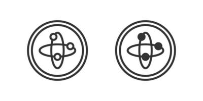 Atomvektor-Symbol. Symbol für Chemie. Bildung-Vektor-Illustration auf isoliertem Hintergrund vektor