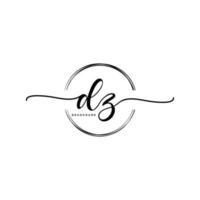 Initiale dz feminin Logo Sammlungen Vorlage. Handschrift Logo von Initiale Unterschrift, Hochzeit, Mode, Schmuck, Boutique, Blumen- und botanisch mit kreativ Vorlage zum irgendein Unternehmen oder Geschäft. vektor