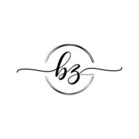 Initiale bz feminin Logo Sammlungen Vorlage. Handschrift Logo von Initiale Unterschrift, Hochzeit, Mode, Schmuck, Boutique, Blumen- und botanisch mit kreativ Vorlage zum irgendein Unternehmen oder Geschäft. vektor