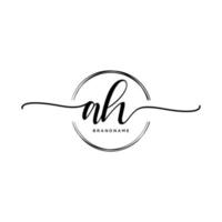 Initiale Ah feminin Logo Sammlungen Vorlage. Handschrift Logo von Initiale Unterschrift, Hochzeit, Mode, Schmuck, Boutique, Blumen- und botanisch mit kreativ Vorlage zum irgendein Unternehmen oder Geschäft. vektor