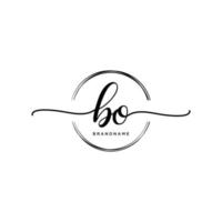 Initiale bo feminin Logo Sammlungen Vorlage. Handschrift Logo von Initiale Unterschrift, Hochzeit, Mode, Schmuck, Boutique, Blumen- und botanisch mit kreativ Vorlage zum irgendein Unternehmen oder Geschäft. vektor