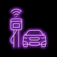 Straße Radar selbst Fahrzeug Neon- glühen Symbol Illustration vektor