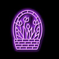 Flora Frühling Neon- glühen Symbol Illustration vektor