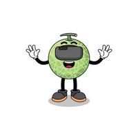 Illustration von Melone Obst mit ein vr Headset vektor