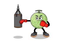 Illustration von Melone Obst Boxer vektor