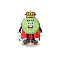 Maskottchen Illustration von Melone Obst König vektor