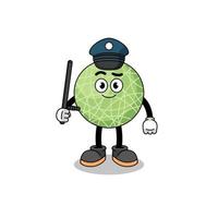 Karikatur Illustration von Melone Obst Polizei vektor