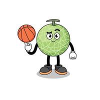 melon frukt illustration som en basketboll spelare vektor