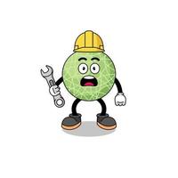 karaktär illustration av melon frukt med 404 fel vektor