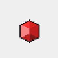 röd kub i pixel konst stil vektor
