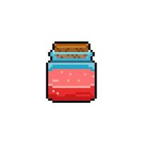 rot Trank Flasche im Pixel Kunst Stil vektor