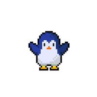 Pinguin im Pixel Kunst Stil vektor