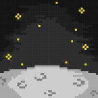 Mond Oberfläche Aussicht im Pixel Kunst Stil vektor