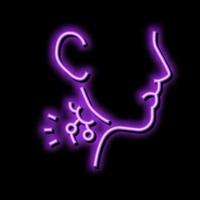 geschwollen Lymphe Drüsen hiv Symptom Neon- glühen Symbol Illustration vektor