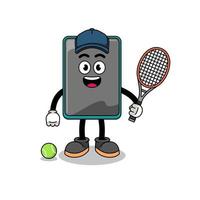 Smartphone Illustration wie ein Tennis Spieler vektor