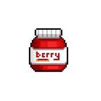 Erdbeere Marmelade im Pixel Kunst Stil vektor