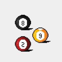 Billard- Ball mit anders Nummer im Pixel Kunst Stil vektor