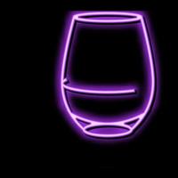 bägare vin glas neon glöd ikon illustration vektor