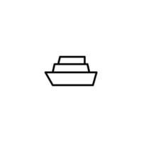 båt ikon med översikt stil vektor