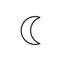 Mond Symbol mit Gliederung Stil vektor