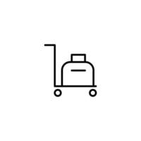 resväska ikon med översikt stil vektor