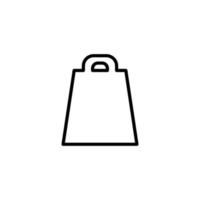 handla väska ikon med översikt stil vektor