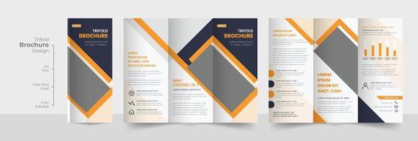 företag trifold broschyr mall, modern, kreativ och professionell tri vika ihop broschyr design vektor