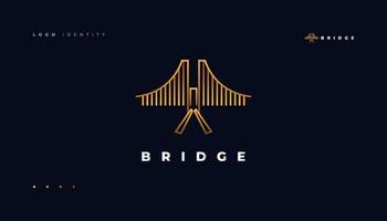 golden Brücke oder Tor Logo Design mit Luxus Konzept vektor