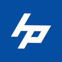 första hp monogram logotyp med modern begrepp isolerat på blå Färg lämplig för din företag och företag vektor