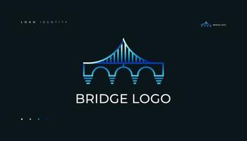 Brücke die Architektur Logo im Blau Farbe vektor