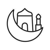 islamic ikoner linje konst vektor, ramadan kareem element, eid mubarak design element, muslim bön, moské vektor