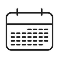 Kalender Gliederung Symbol, linear Kalender, schwarz und Weiß transparent vektor
