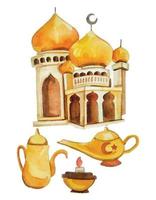 Ramadhan Aquarell Element Clip Art vektor