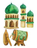 Ramadhan Aquarell Element Clip Art vektor