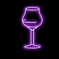 alkohol vin glas neon glöd ikon illustration vektor