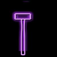 Buchse Hammer Werkzeug Neon- glühen Symbol Illustration vektor