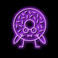 Krapfen Dessert Charakter Neon- glühen Symbol Illustration vektor
